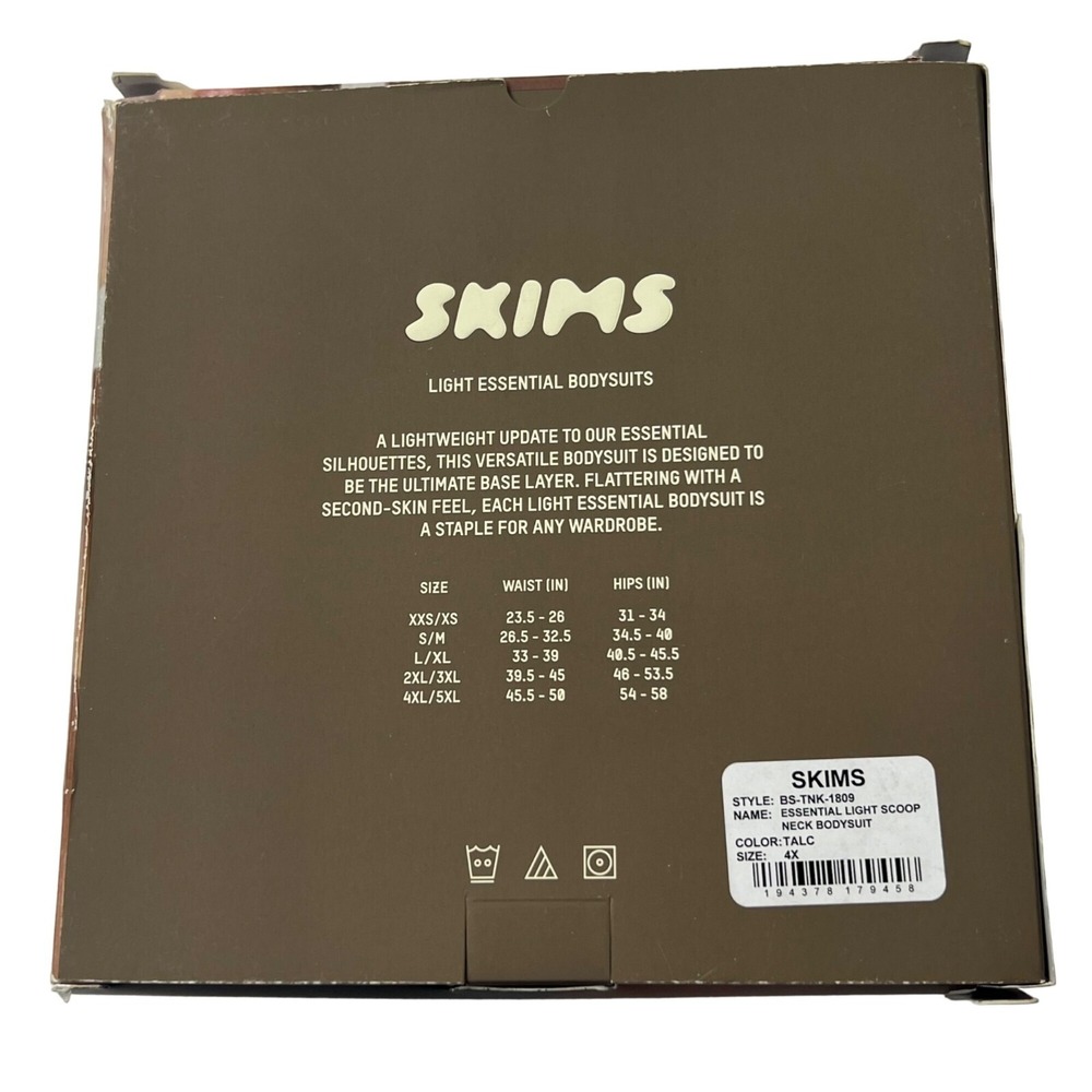 SKIMS Light‎ Essential Scoop Neck Bodysuit Talc Womens 4X - Picture 8 of 10